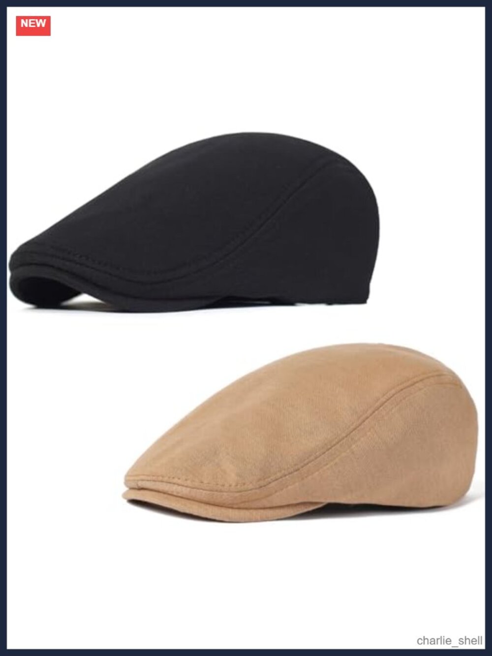 2 Pack Newsboy Cap Cotton Blend Adjustable Flat Ivy Golf Fishing Hat